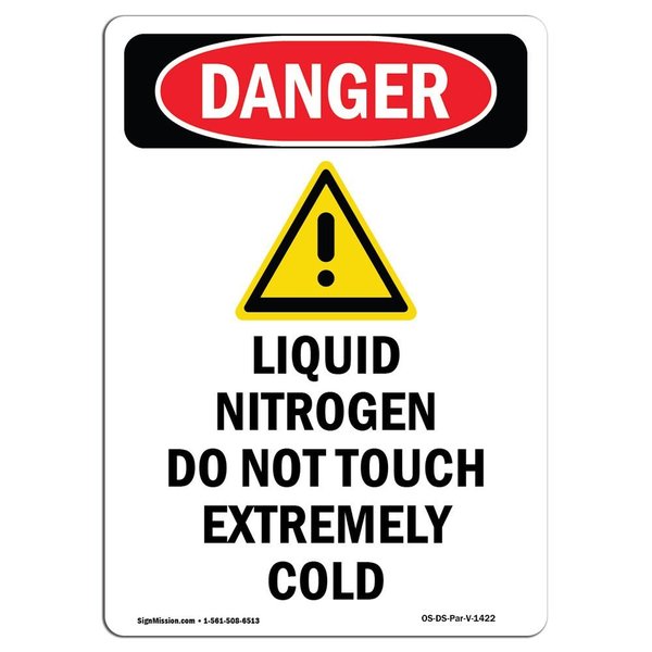 Signmission Safety Sign, OSHA Danger, 14" Height, Liquid Nitrogen Do, Portrait OS-DS-D-1014-V-1422